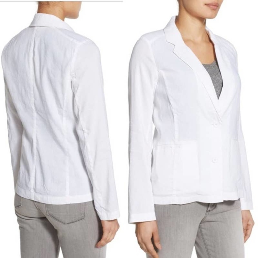 Eileen Fisher Irish Linen Notch Collar Jacket (S)
